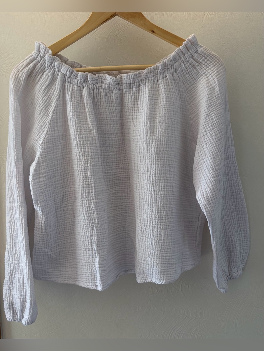 C&C California White Off-Shoulder Gauze Blouse